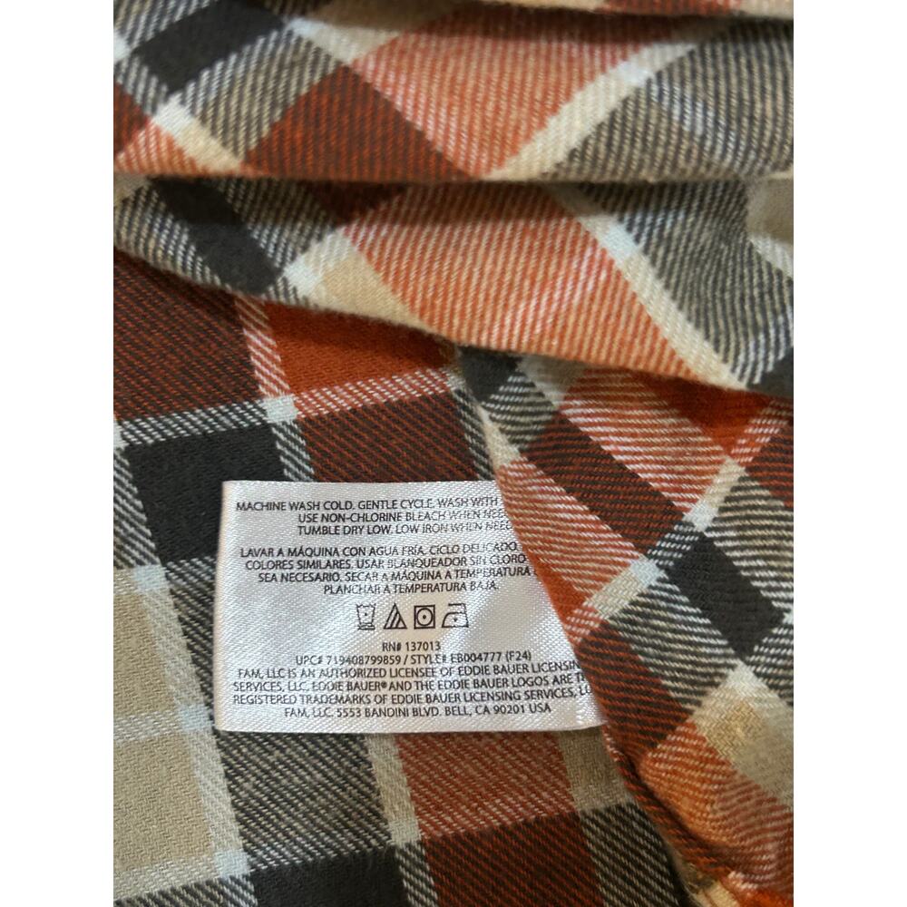 Plaid Flannel Eddie Bauer Long-Sleeve Button-Down Shirt Y2K Grunge - (Mens L)‎ - Picture 10 of 11
